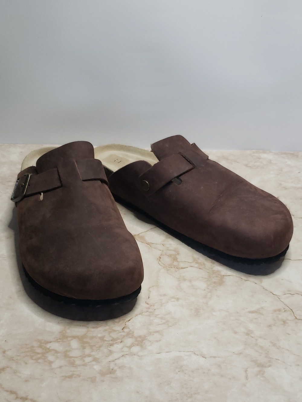 Quince Men's Brown Slip-On Waterproof Nubuck Clog Mules Size 11